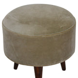 Repose-pieds scandinave  idéal pour compléter une table basse en teck en bois rond.