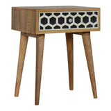 Chevet en bois dur avec des motif d'incrustation d'os fabriqué à la main