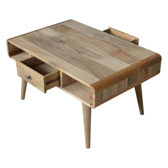 Table basse de style nordique en manguier massif bois exotique famille bois de teck massif.