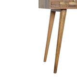 Petite table console sculptée à la main en bois massif.