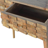 Meuble console d'entée en bois pas cher avec des lignes épurées fabriqué à partir de bois exotique famille de bois de teck massif.