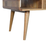 Petite table basse design et moderne avec 2 tiroirs de rangements en manguier massif.
