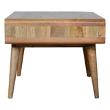 Table basse de forme arrondie en manguier massif bois exotique.