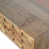 Meuble vieilli pour salle de vie avec 2 tiroirs en bois de manguier massif bien-aise.com.