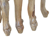 Ensemble de tabourets de style vintage en bois de manguier massif.