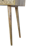 Meuble de rangement deux tiroirs en manguier massif fait-main.