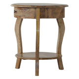 Table de chevet victorienne en bois massif sculptée à la main